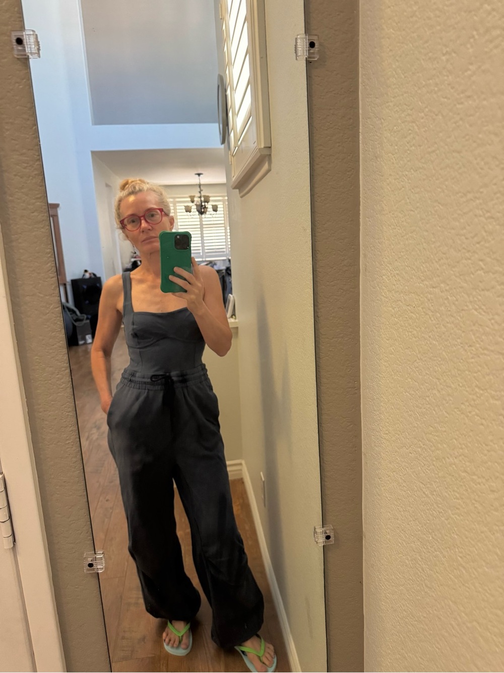 New Free people FP movement Navy Blue Jumpsuit with Drawstring Waist size XS - Picture 12 of 13